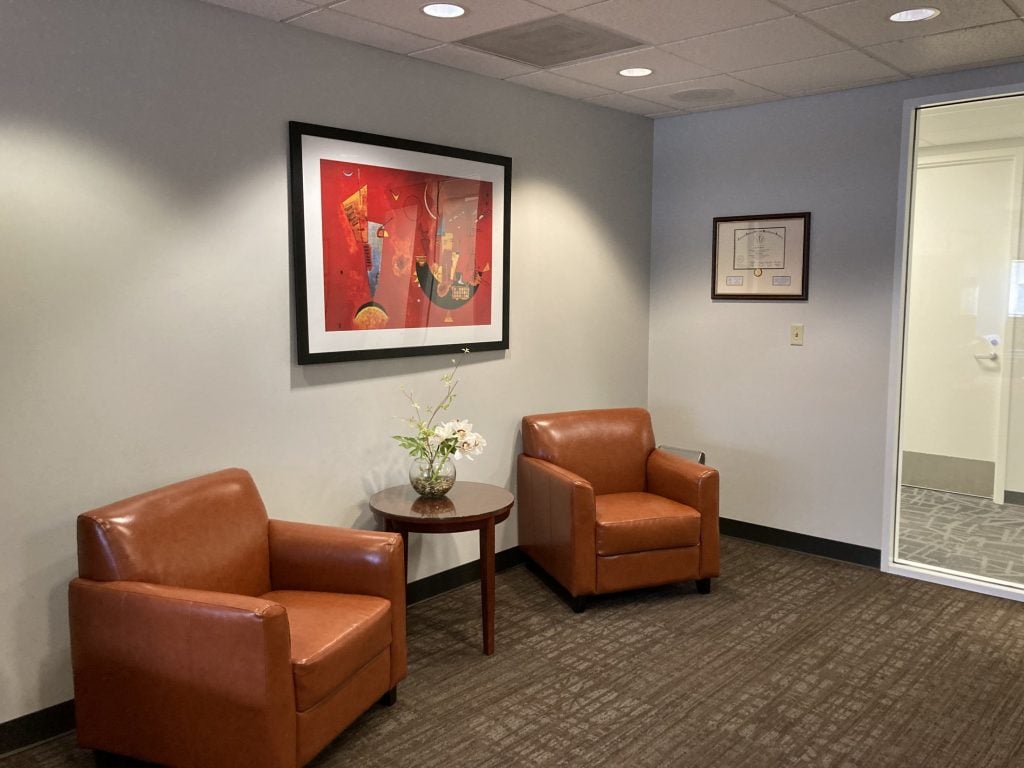 two chairs in reception area - office photo
